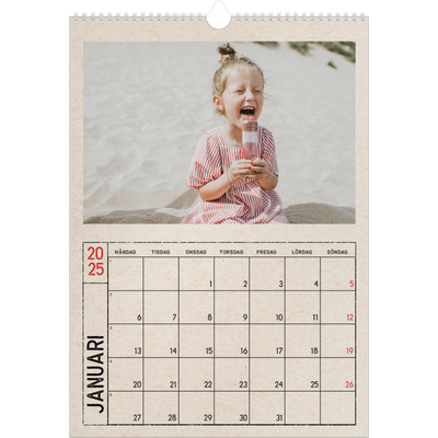 A3 Årskalender — Kraftpapper med stämpeleffekt [Januari]