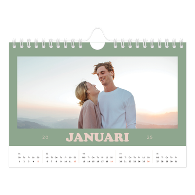 Fotokalender A5 Enkel — Retro ramar [Januari]