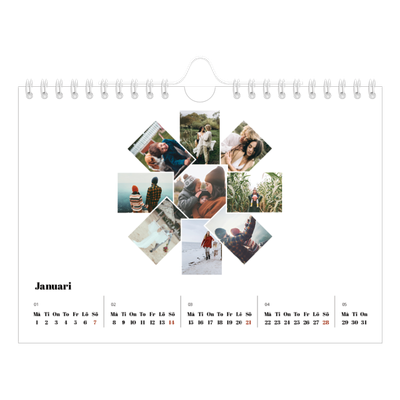 Fotokalender A5 Enkel — Collage shapes [Januari]