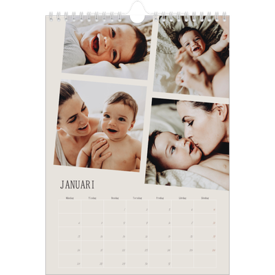 Fotokalender A4 Enkel (20 x 30 cm) — Dynamiska bilder [Januari]