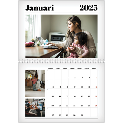 Fotokalender A3 Klassisk (30 x 40 cm) — Tidningsstil [Januari]