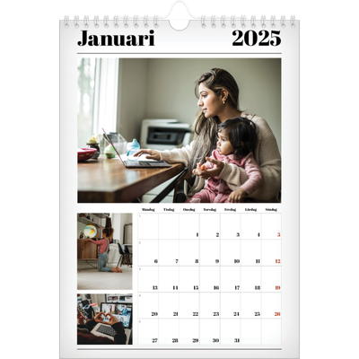 Fotokalender A4 Enkel (20 x 30 cm) — Tidningsstil [Januari]