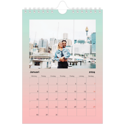 Fotokalender A5 Enkel — Pastelltoner [Januari]