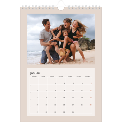 Fotokalender A4 Enkel (20 x 30 cm) — Kalender i jordtoner [Januari]