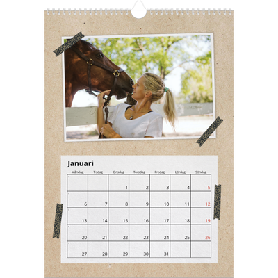 A3 Årskalender — Naturmaterial och tejp [Januari]