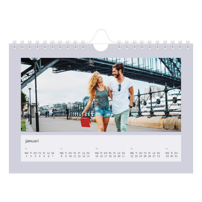 Fotokalender A5 Enkel — Snygga färger [Januari]