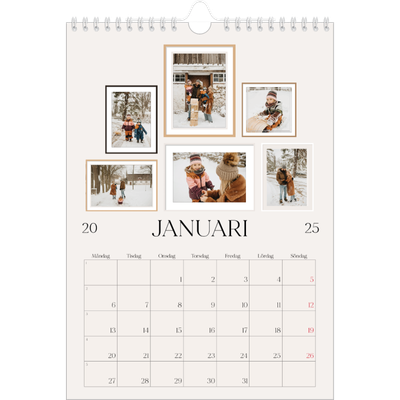 Fotokalender A4 Enkel (20 x 30 cm) — Bildvägg [Januari]