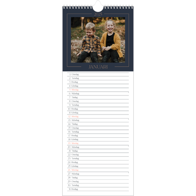 Fotokalender Smal  — Preussisk blå [Januari]