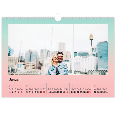 Fotokalender A3 Enkel — Pastelltoner [Januari]