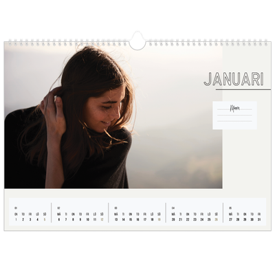 Fotokalender A3 Enkel — Notat till dig själv [Januari]