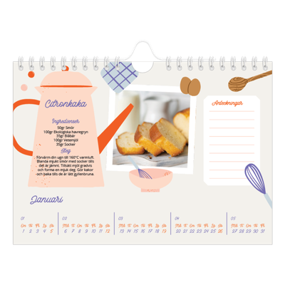 Fotokalender A5 Enkel — Året i recept [Januari]
